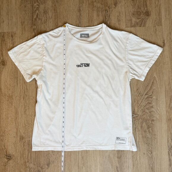 MSFTSrep Logo T-Shirt Abstract Back Graphic White Large Minimalist Tee - Picture 6 of 6